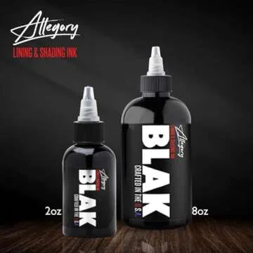 Allegory Tattoo Ink – Blak, Premium Black Tattoo Ink, Perfect for Lining and Shading, Smooth, Consistent Pigment, Vegan Friendly Tattoo Color, Organic Ink, Crafted in The USA, 8 oz
