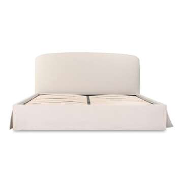 Moe's Home Collection Joan Queen Storage Bed in Cream White