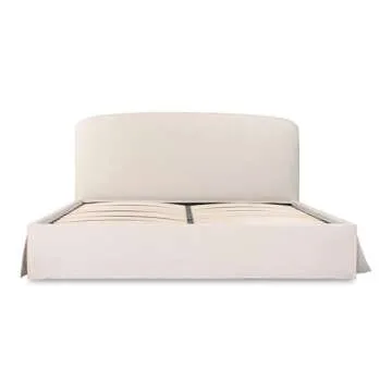 Moe's Home Collection Joan Queen Storage Bed in Cream White