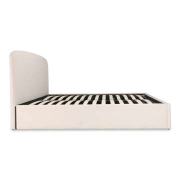 Moe's Home Collection Joan Queen Storage Bed in Cream White