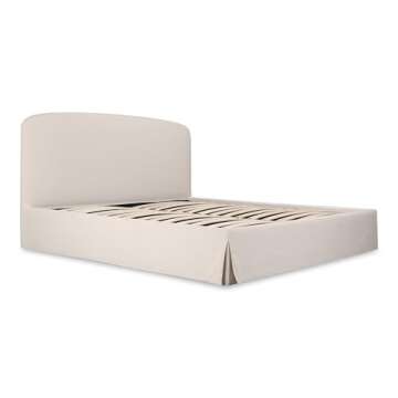Moe's Home Collection Joan Queen Storage Bed in Cream White