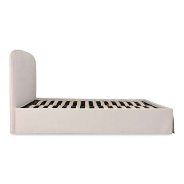 Moe's Home Collection Joan Queen Storage Bed in Cream White