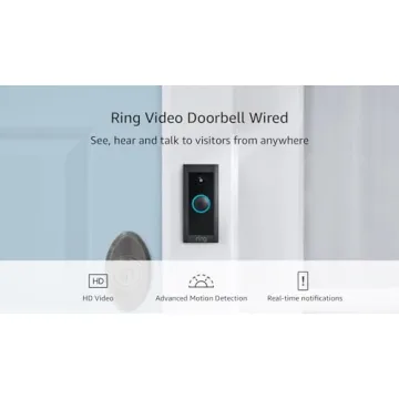 Ring Video Doorbell Wired (newest model), Use Two-Way Talk, advanced motion detection, HD camera and real-time alerts to monitor your front door (wiring required)