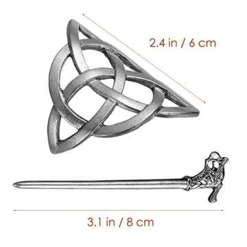 Viking Knot Hair Clips Retro Silver Hairpin Vintage Metal Hair Barrette Viking Jewelry Hair Stick Mi...