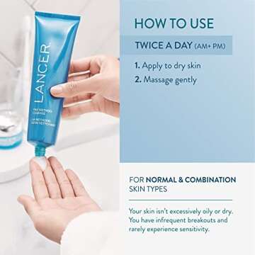 Lancer Skincare The Method: Cleanse Face Cleanser, Daily Face Wash with Salicylic Acid, Bonus Size, (Skin Type), 8 Fluid Ounces