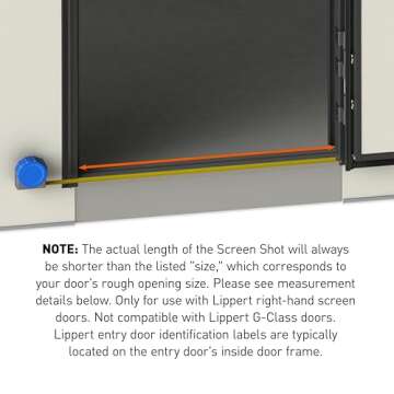 Lippert Screen Shot Automatic RV Screen Door Closer, 26", Compatible with Lippert Entry Doors Only, Easy DIY Installation, Hardware Included, 1-Year Warranty - 730813