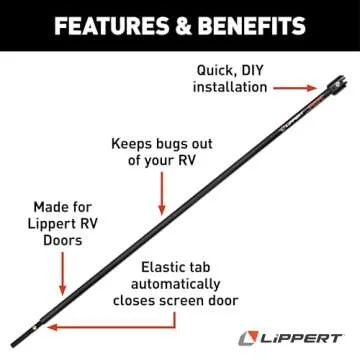 Lippert Screen Shot Automatic RV Screen Door Closer, 26", Compatible with Lippert Entry Doors Only, Easy DIY Installation, Hardware Included, 1-Year Warranty - 730813