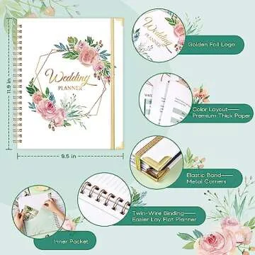 Watercolor Floral Wedding Planner & Organizer for Brides