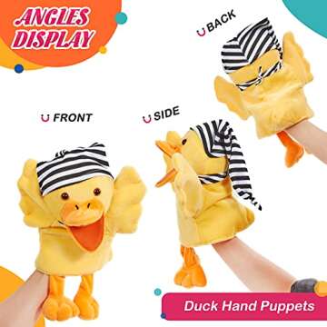 SpecialYou Duck Hand Puppet Vivid Plush Interactive Toy Yellow Hand Puppet with Movable Mouth- Hand Puppets for Kids All Ages, 12.5inches. (Duck)