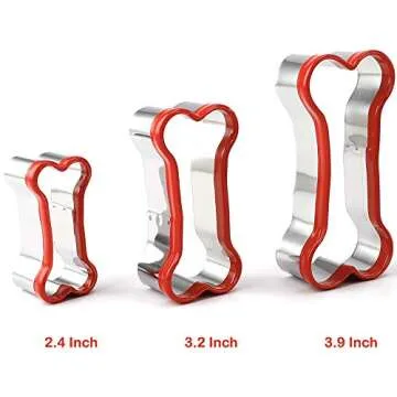 3-Piece Dog Bone Cookie Cutters Set - Perfect for Treats!