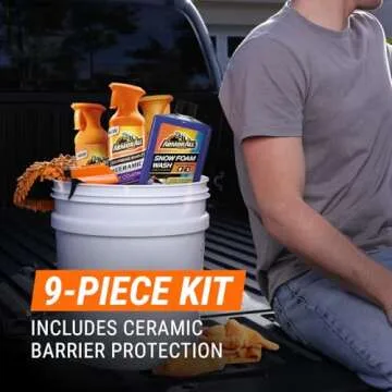 Armor All Ultimate Car Detailing Kit, Includes Car Wash, Glass Cleaner, Tire Cleaner, Microfiber Accessories (9 Piece Kit)