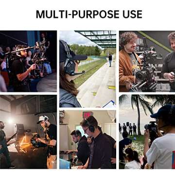 Hollyland Solidcom C1 Full-Duplex 2 Users Wireless Headset Intercom System 1100ft Single Ear Headset Headphone Microphone with 4 Batteries & Replaceable Earpads