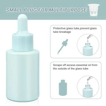 UMETASS 1 oz Small Glass Thick Dropper Droppers Pipette Bottles Glassware Droplet with 3 Funnels, 30...