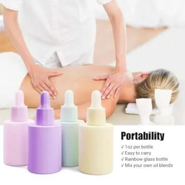 UMETASS Leakproof Rainbow Glass Essential Oil Bottles
