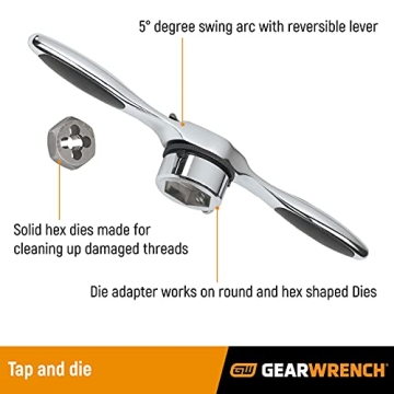 GEARWRENCH 77 Piece Ratcheting Tap and Die Set SAE Metric