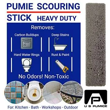 PUMIE Pumice Stone Scouring Stick for Cleaning Toilet Rings Stain & Hard Water Rings, Pumice Stone S...