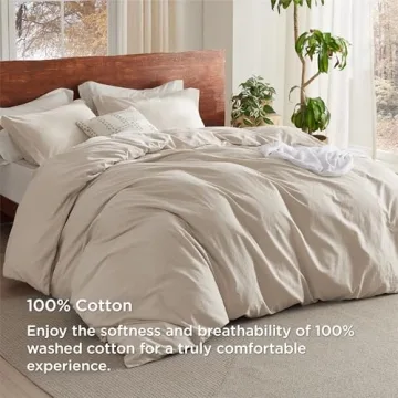 Bedsure Cotton Duvet Cover Set King Size - Elegant Comfort