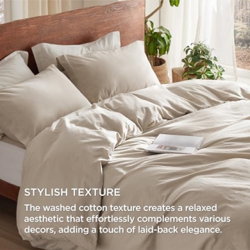 Bedsure Cotton Duvet Cover Set King Size - Elegant Comfort