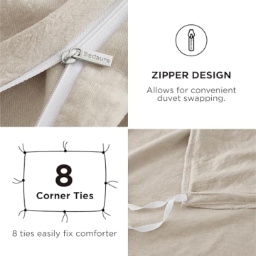 Bedsure Cotton Duvet Cover Set King Size - Elegant Comfort