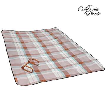 Picnic Blanket Waterproof Extra Large | Beach Blanket Sand Proof Oversized Waterproof | Great Festival Blanket and Picnic Mat | Water Resistant Heavy Duty Wet Lawn Blanket Backing for Outdoor Picnics