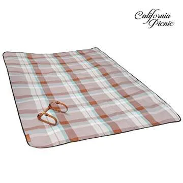 Picnic Blanket Waterproof Extra Large | Beach Blanket Sand Proof Oversized Waterproof | Great Festival Blanket and Picnic Mat | Water Resistant Heavy Duty Wet Lawn Blanket Backing for Outdoor Picnics