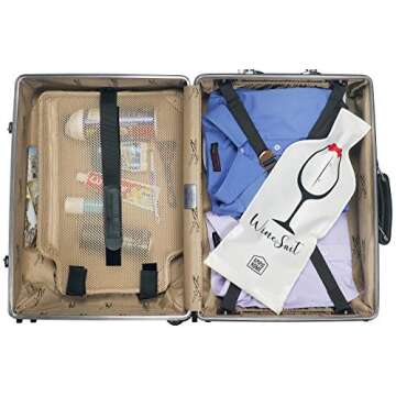 6 PACK Wine Bottle Protector Travel Bag | Reusable Wine Sleeve Bag | Pack in Luggage & Suitcase | Protective Inner Skin & Tough Leak Proof | Wine Accessory Gift