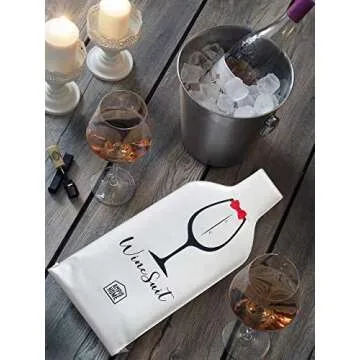 6 PACK Wine Bottle Protector Travel Bag | Reusable Wine Sleeve Bag | Pack in Luggage & Suitcase | Protective Inner Skin & Tough Leak Proof | Wine Accessory Gift