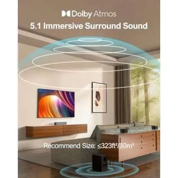 ULTIMEA 5.1 Sound Bar Compatible with Dolby Atmos, Peak Power 410W, Sound Bar for Smart TV with Subw...