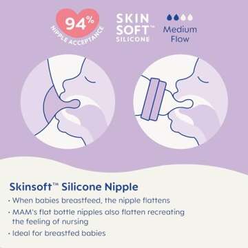 MAM Easy Start Anti-Colic Bottle 9 oz (3-Count), Baby Essentials, Medium Flow Bottles with Silicone Nipple, Baby Bottles for Baby Boy, Blue