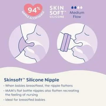 MAM Easy Start Anti-Colic Bottle 9 oz (3-Count), Baby Essentials, Medium Flow Bottles with Silicone Nipple, Baby Bottles for Baby Boy, Blue