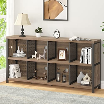 LVB Industrial Bookshelf 4-8 Cube Rustic Oak Storage Organizer