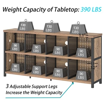 LVB Industrial Bookshelf 4-8 Cube Rustic Oak Storage Organizer