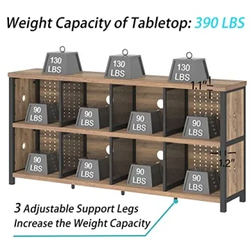 LVB Industrial Bookshelf 4-8 Cube Rustic Oak Storage Organizer