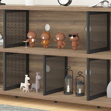 LVB Industrial Bookshelf 4-8 Cube Rustic Oak Storage Organizer