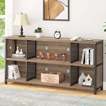 LVB Industrial Bookshelf 4-8 Cube Rustic Oak Storage Organizer