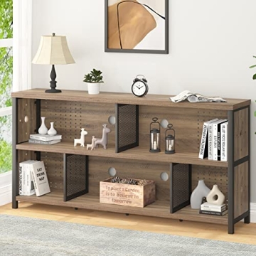 LVB Industrial Bookshelf 4-8 Cube Rustic Oak Storage Organizer