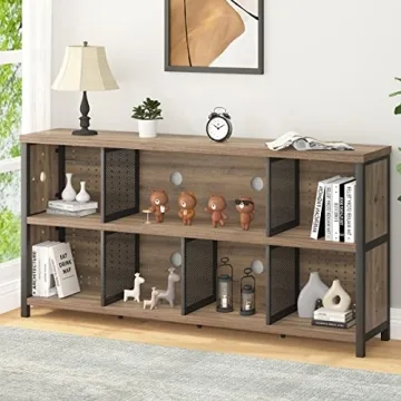 LVB Industrial Bookshelf 4-8 Cube Rustic Oak Storage Organizer