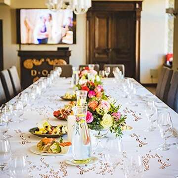 Hicarer Rose Gold Diamonds Table Acrylic Crystal Scatter Gems for Vase Filler Wedding Birthday Party Table Decorations 4 Sizes (6000 Pieces)