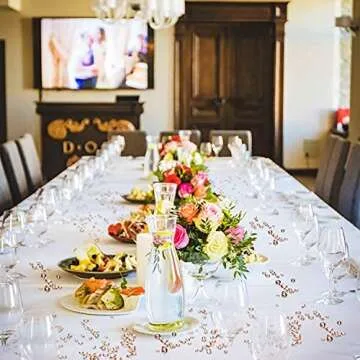 Hicarer Rose Gold Diamonds Table Acrylic Crystal Scatter Gems for Vase Filler Wedding Birthday Party Table Decorations 4 Sizes (6000 Pieces)