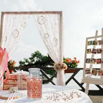 Hicarer Rose Gold Diamonds Table Acrylic Crystal Scatter Gems for Vase Filler Wedding Birthday Party Table Decorations 4 Sizes (6000 Pieces)