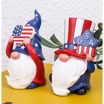 Patriotic Gnomes for July - Festive Home Decor
