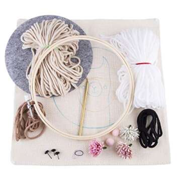 RuiyiF Latch Hook Kits for Adult Beginner with Pattern Easy, DIY Rug Hooking Kit for Kids Young Girls Over 6 with Frame, Needle, Cloth, 7.5 x 7.5 Inch