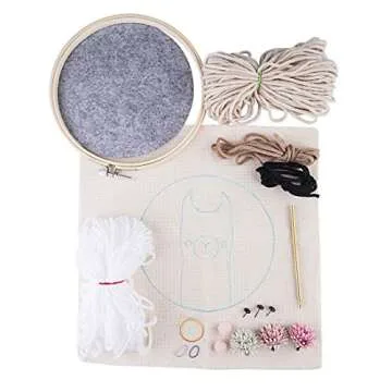 RuiyiF Latch Hook Kits for Adult Beginner with Pattern Easy, DIY Rug Hooking Kit for Kids Young Girls Over 6 with Frame, Needle, Cloth, 7.5 x 7.5 Inch