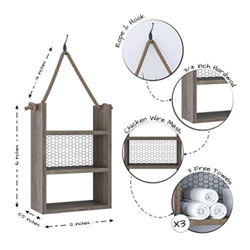 Rustic Hanging Bathroom Shelf by SmithFarmCo