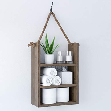 Rustic Hanging Bathroom Shelf by SmithFarmCo