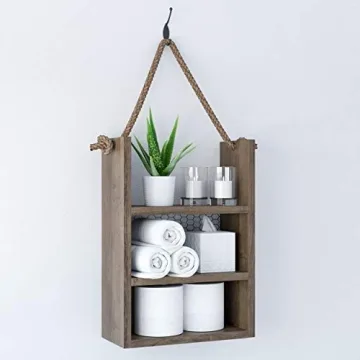Rustic Hanging Bathroom Shelf by SmithFarmCo