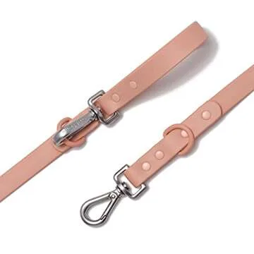 Wild One Nylon Adjustable Length Leash 5.5 Feet and Poop Bag Carrier Set, Waterproof, Odor Resistant, Pink