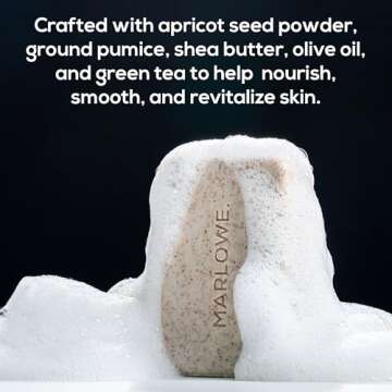 MARLOWE. No. 102 Men's Body Scrub Soap 7 oz, Earthy Oud Wood Scent, Best Exfoliating Bar for Men, Ma...