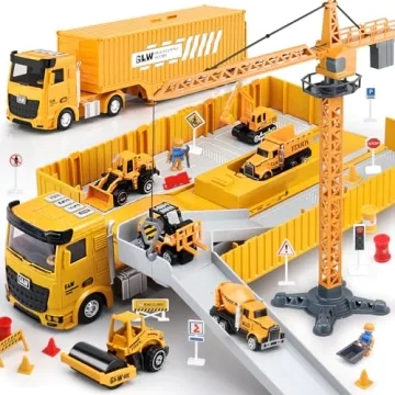 Kids Construction Truck Toys Set with Crane, Excavator, and More!