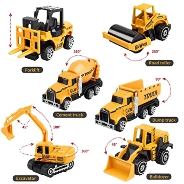 60 PCS Kids Construction Truck Toys Set for Ages 3-7